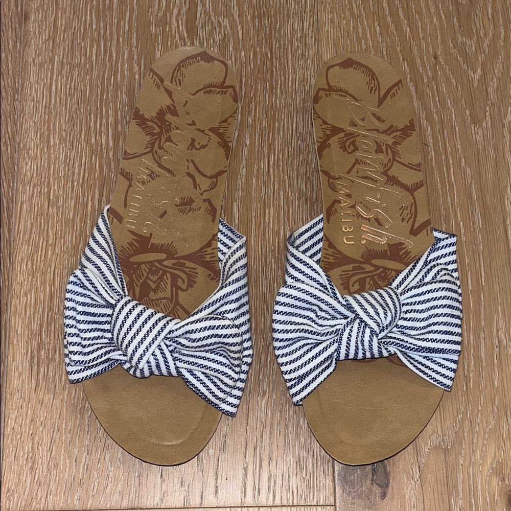 Malibu Striped Bow Sandals